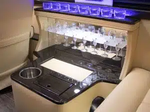 bar in the ultimate limo