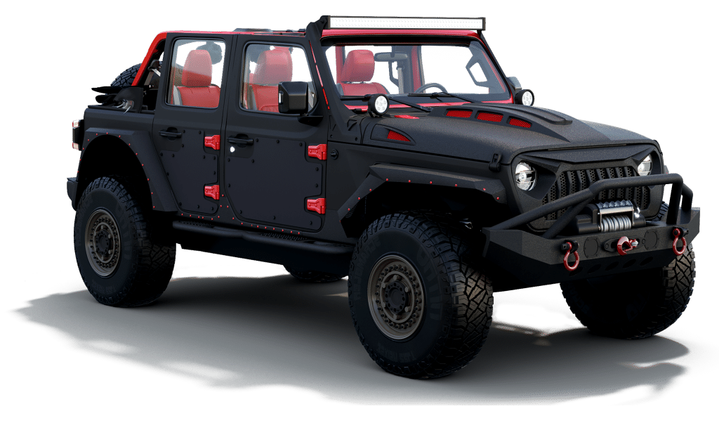 Ultimate Jeep front angled profile rendering