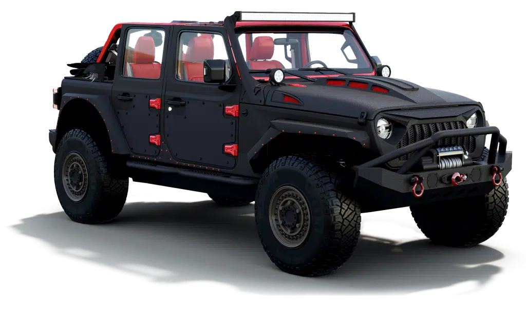 Ultimate Jeep front angled profile rendering