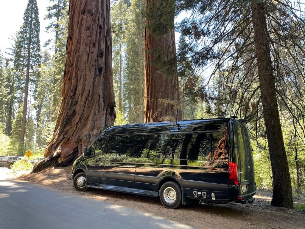 mercedes van in the sequoias