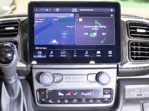 dashboard multimedia system in the RAM Promaster conversion van