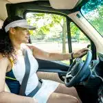 woman easily driving the 144 sprinter van